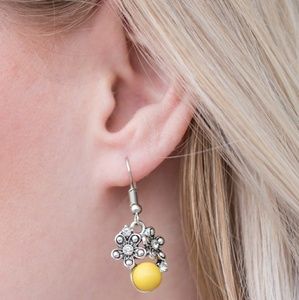 2 for $13 Dainty Silver and Yellow Earrings
